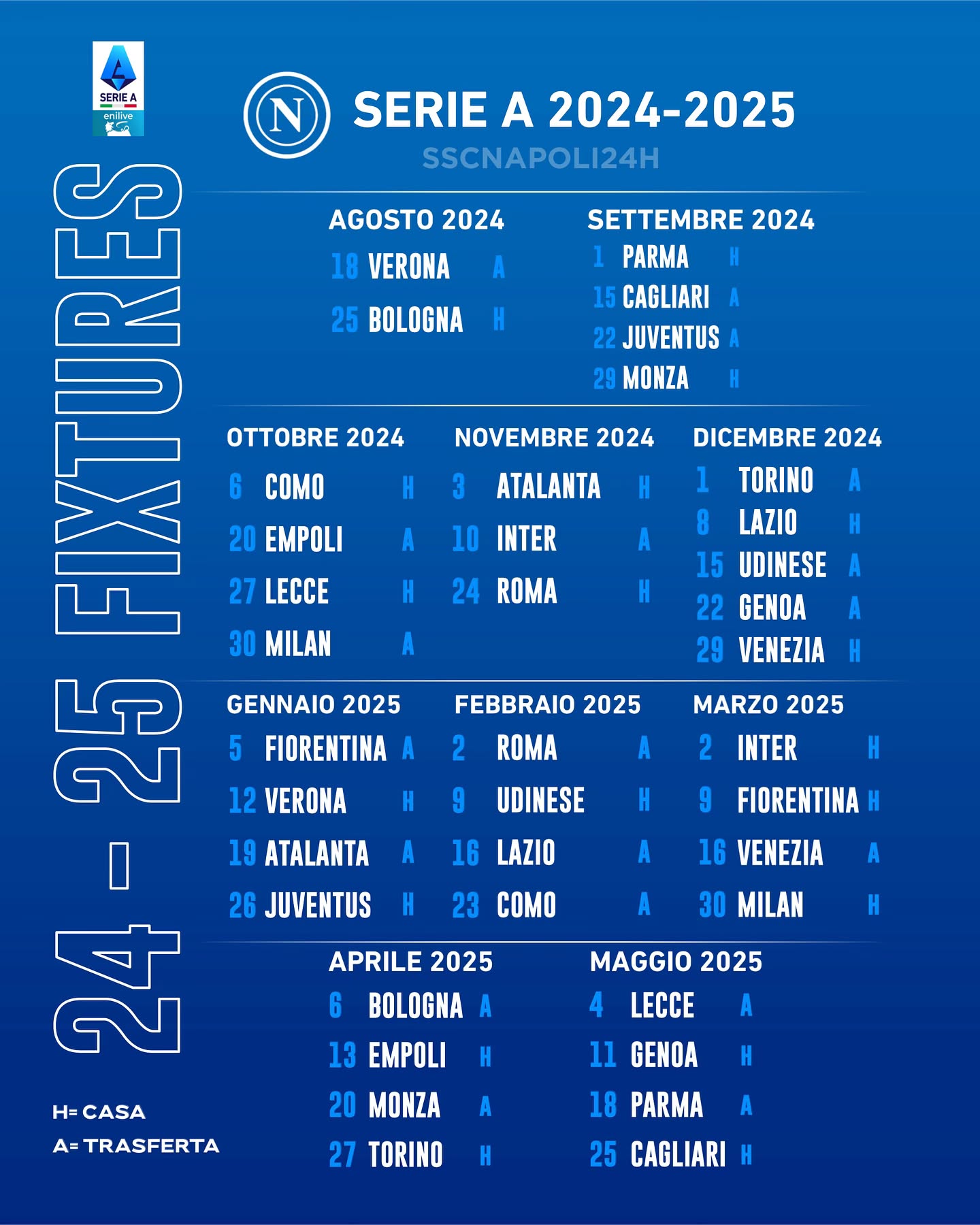 Calendario SSC Napoli
