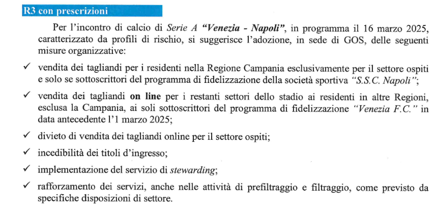 Venezia Napoli Info Settore Ospiti