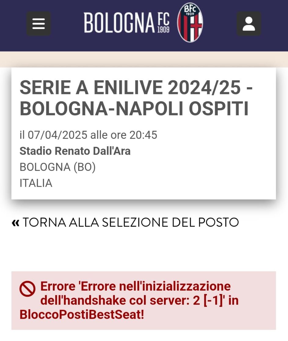 bologna napoli biglietti settore ospiti sold out